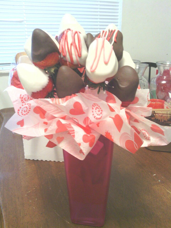 Sweet-Elegance Cakes By Tracie chocolate dipped berries in vase